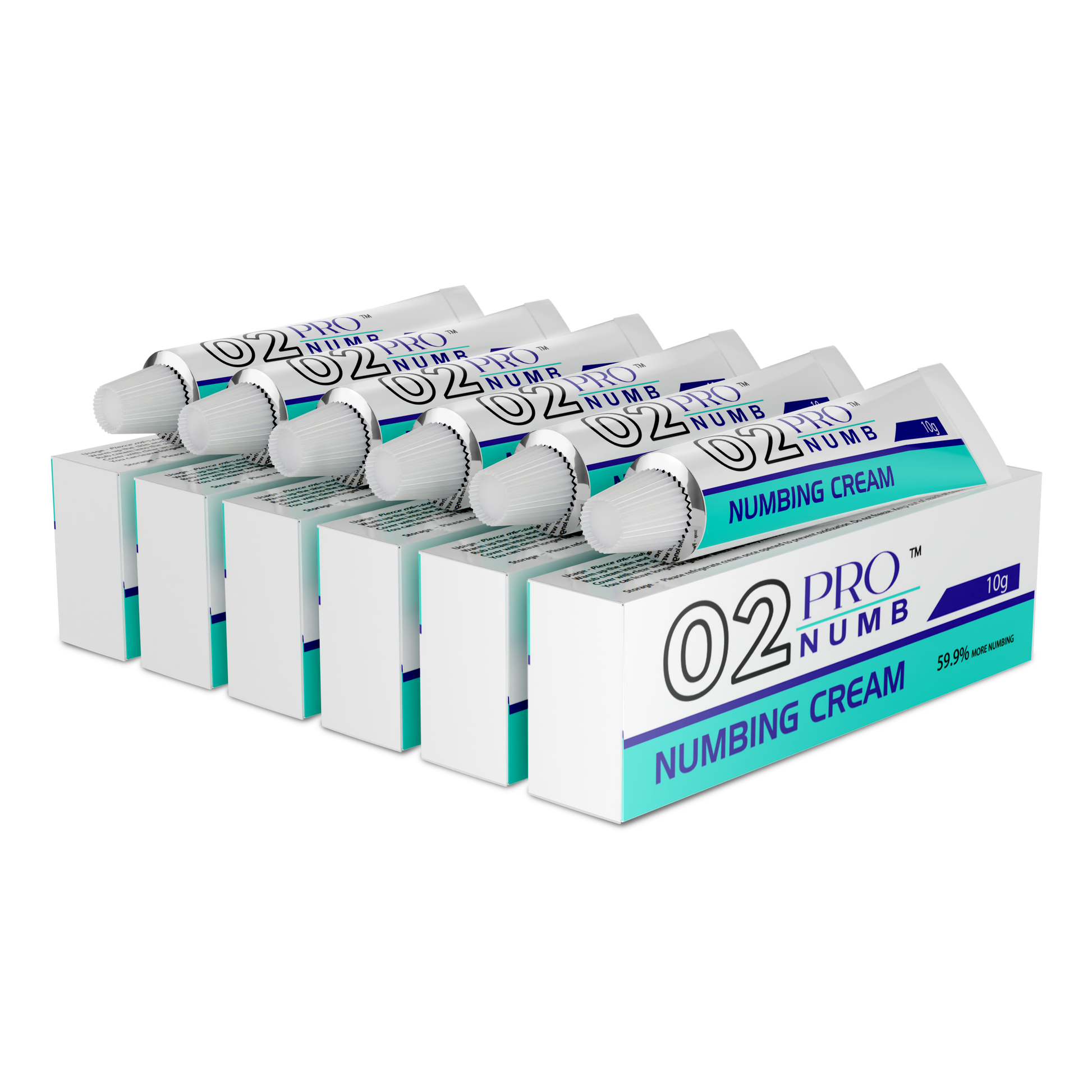 Image of a six tubes of Pro Numb 02 Pink Tattoo Numbing Cream strongest numbing cream for tattoo and Semi permanent makeup microblading