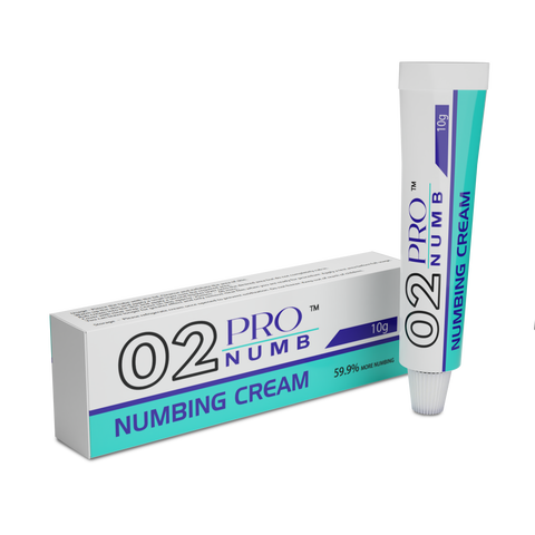 Image of a single tube of Pro Numb 02 Pink Tattoo Numbing Cream strongest numbing cream for tattoo and Semi permanent makeup microblading