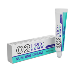 Image of a single tube of Pro Numb 02 Pink Tattoo Numbing Cream strongest numbing cream for tattoo and Semi permanent makeup microblading
