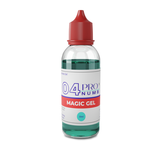 image of Pro Numb 04 Magic Gel-Secondary numbing gel for use on open skin during tattoo or semi permanent makeup procedures and micro-needling cosmetic procedures