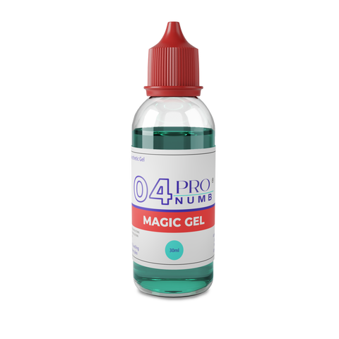 image of Pro Numb 04 Magic Gel-Secondary numbing gel for use on open skin during tattoo or semi permanent makeup procedures and micro-needling cosmetic procedures